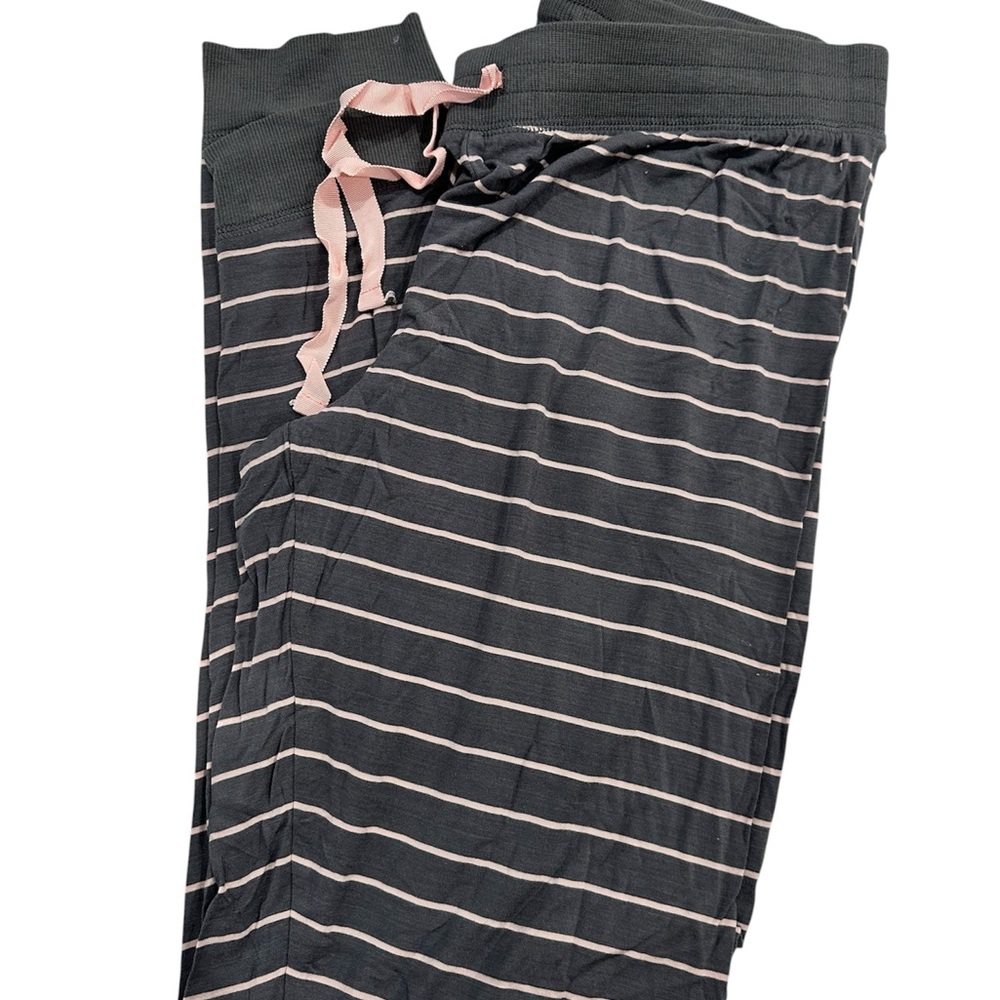 PJ Salvage Charcoal and Blush Striped Lounge Pants